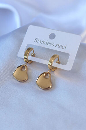 STİLLOVE 316L Çelik Gold Renk Kalp Model Kadın Küpe