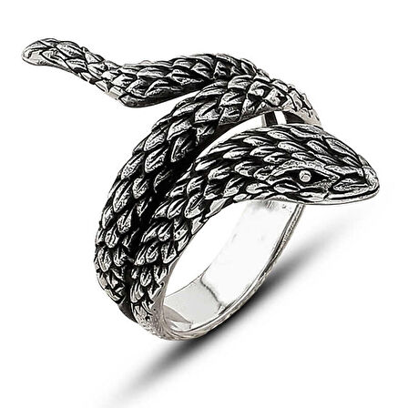 STİLLOVE ​Gümüş Yılan Erkek Yüzük