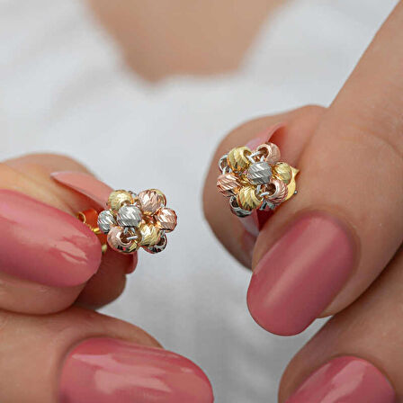 STİLLOVE Gümüş Renkli Dorika Kadın Çivili Küpe