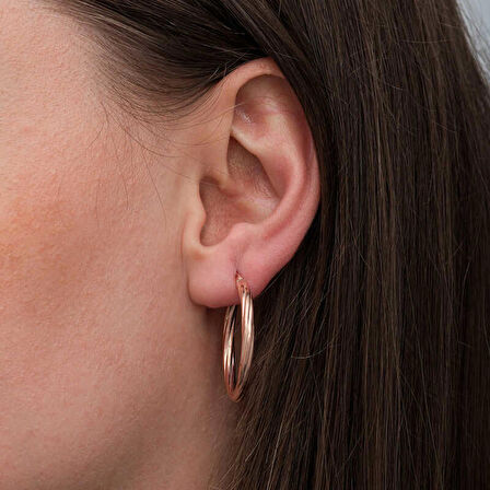 STİLLOVE Gümüş Rose 3 mm Burgu Şarnel Küpe