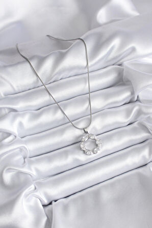 STİLLOVE 316L Çelik Gümüş Renk Zirkon Taşlı Kadın Kolye