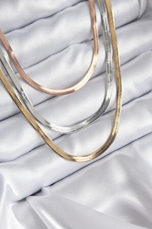 STİLLOVE 316L Çelik Mix Renk İtalyan Zincir Model Kadın Kolye