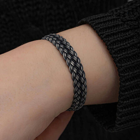 STİLLOVE Gümüş Kazaziye Örgü Bileklik