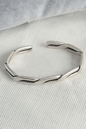 STİLLOVE Otantik Gümüş Renk Motif İşleme Plaka Erkek Bileklik