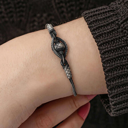 STİLLOVE Gümüş Kazaziye Örgü Bileklik