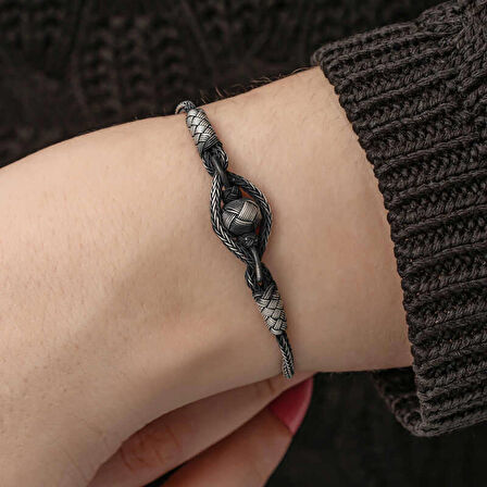 STİLLOVE Gümüş Kazaziye Örgü Bileklik