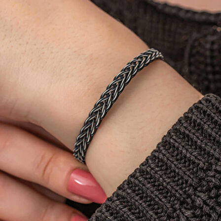 STİLLOVE Gümüş Kazaziye Örgü Bileklik