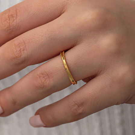 STİLLOVE Gümüş Gold Ajda Kadın Yüzük