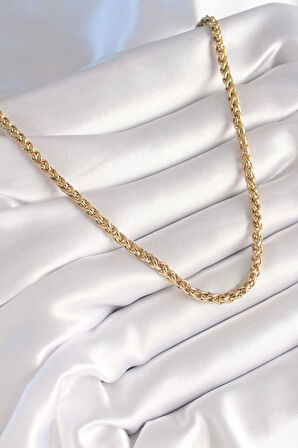 STİLLOVE 316L Çelik Gold Renk Burgu Zincir Model Kadın Kolye