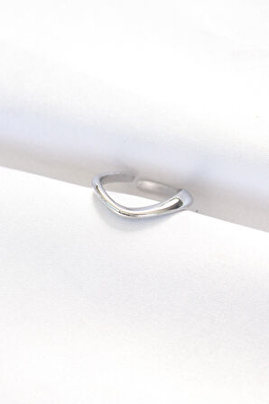 STİLLOVE Yassı Silver Renk Ayarlanabilir Yüzük