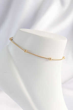 STİLLOVE 316L Çelik Gold Renk Minimal Topçuk Model Halhal