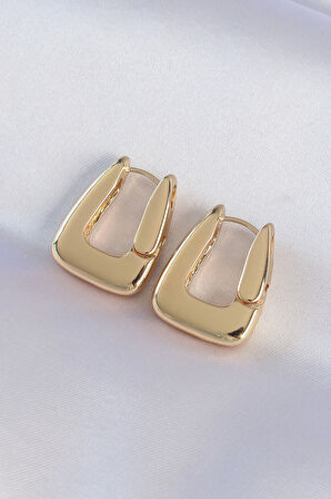 STİLLOVE Pirinç Gold Renk Kalın Küpe