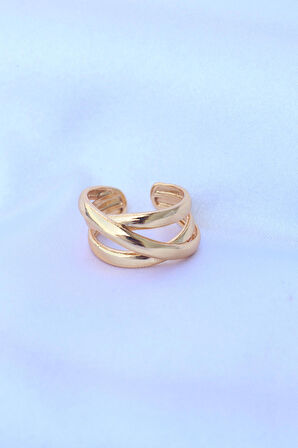 STİLLOVE Pirinç Gold Renk Ayarlanabilir Sarmal Yüzük