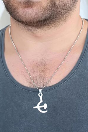 STİLLOVE Silver Renk Metal Orak ve Balta Figürlü Erkek Kolye
