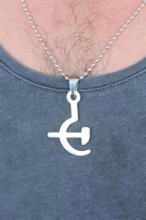 STİLLOVE Silver Renk Metal Orak ve Balta Figürlü Erkek Kolye