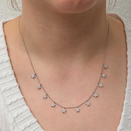 STİLLOVE Gümüş Yıldız Şans Kadın Kolye