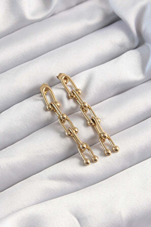 STİLLOVE 316L Çelik Altın Renk Sallantılı Tiffany Model Küpe