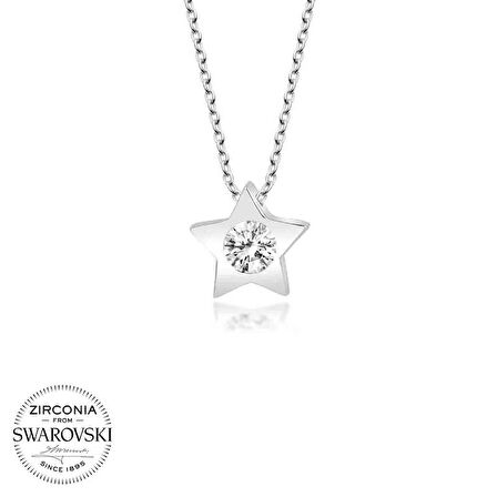 STİLLOVE Swarovski Taşlı Gümüş Yıldız Bayan Kolye