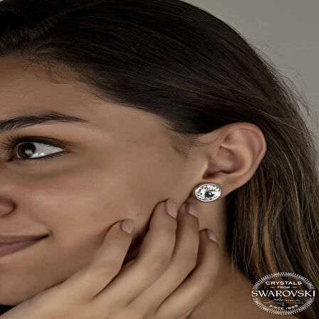 STİLLOVE Swarovski Crystal Taşlı Gümüş Çivili Kadın Küpe