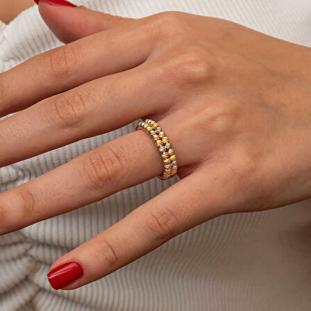 STİLLOVE Gümüş İki Sıralı Dorika Kadın Yüzük