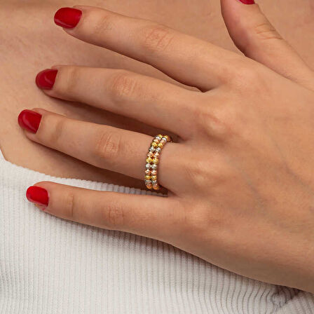 STİLLOVE Gümüş İki Sıralı Dorika Kadın Yüzük