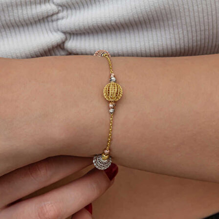 STİLLOVE Gümüş Renkli Toplu Dorika Kadın Bileklik