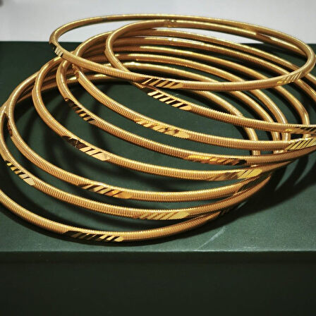 STİLLOVE Gümüş Ajda Desenli Gold bilezik