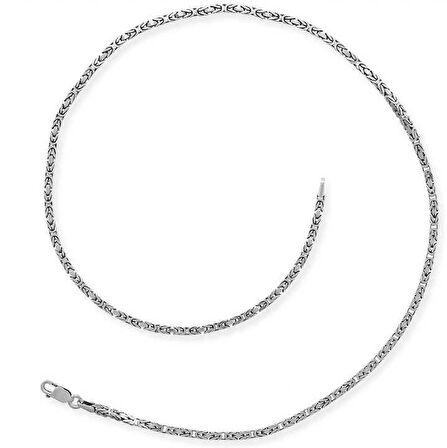STİLLOVE Gümüş Kral Zincir - 3 mm Köşeli