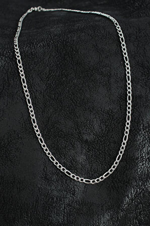 316L Çelik Klasik Figaro Zincir Model Gümüş Renk Erkek Kolye