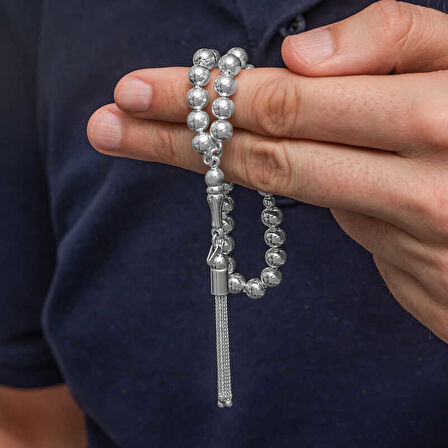 Gümüş Yuvarlak Erkek Tesbih SL12645