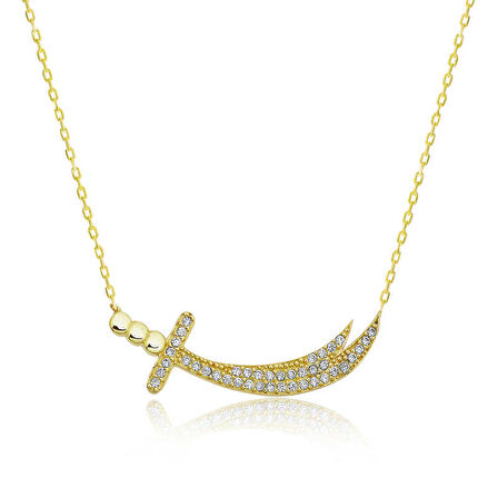 STİLLOVE Gümüş Gold Zülfikar Kadın Kolye