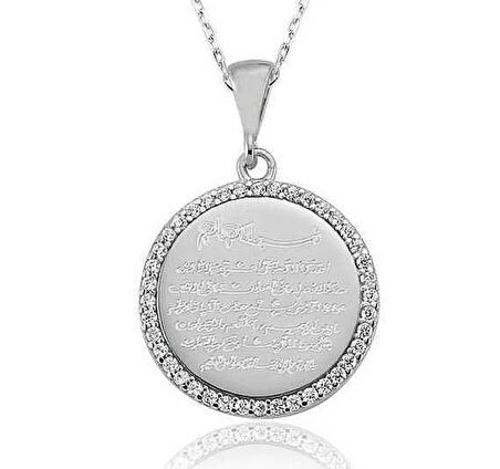 STİLLOVE Gümüş Ayetel Kürsi Kadın Kolye