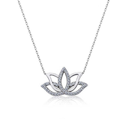 STİLLOVE Gümüş Lotus Çiçeği Kolye