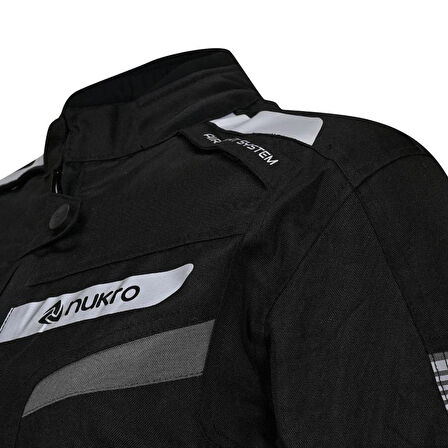 Nukrowear STEALTH PRO SİYAH-GRİ 4 Mevsim Kadın Motosiklet Montu 