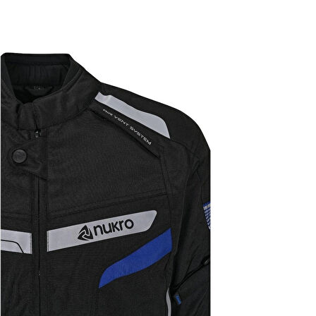 Nukrowear STEALTH PRO Mavi 4 Mevsim Erkek Motosiklet Ceketi