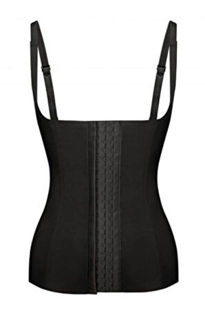 Kadın Siyah Önden Agraflı Yelek Bel Korsesi 2875