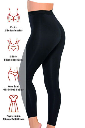 Siyah 2710 Lazer Kesim Tayt Korse