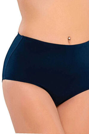 Kadın Siyah Yapıştırma Lazer Kesim Yüksek Bel Bato Slip 2801