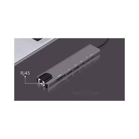 MacBook ve Laptop Uyumlu Çok Fonksiyonlu USB-C Dönüştürücü - Alüminyum Gövdeli Hub