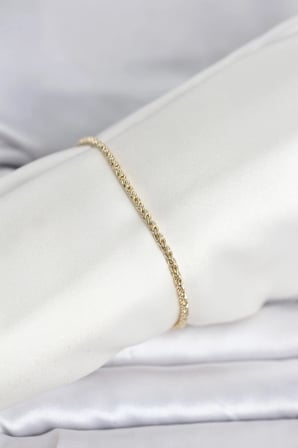 CM 14K Gold Renk Burgulu Zincir Model Kadın Bileklik