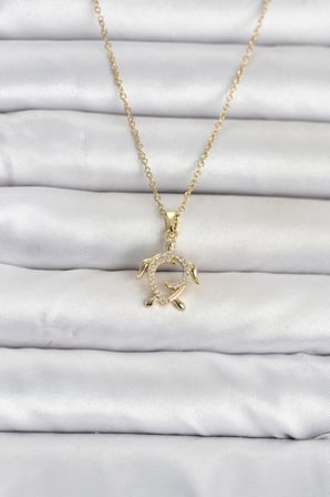 316L Çelik Zincir Gold Renk Caretta Caretta Model Kadın Kolye