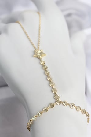 Gold Renk Pirinç Lazerli Yıldız Model Zirkon Taşlı Şahmeran