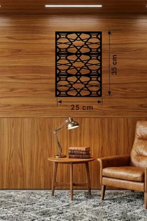 Geometrik Soyut Tasarım Ahşap Duvar Tablosu - 25x35 cm Lazer Kesim Modern Pano