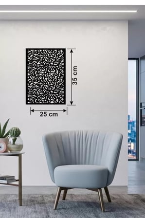 Soyut Mercan ve Hücre Dokulu Ahşap Duvar Tablosu - 25x35 cm Lazer Kesim Dekoratif Pano