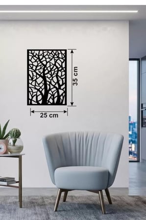 Soyut Ağaç Dalları Ahşap Duvar Tablosu - 25x35 cm Lazer Kesim Dekoratif Pano