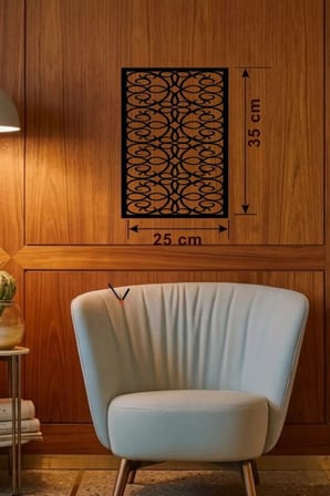 Sarmaşık ve Yaprak Motifli Ahşap Duvar Tablosu - 25x35 cm Lazer Kesim Dekoratif Pano
