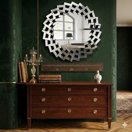40x40 cm Kırılmaz Pleksi Dekoratif Duvar Aynası - Modern Geometrik Tasarım 1. Sınıf Ayna