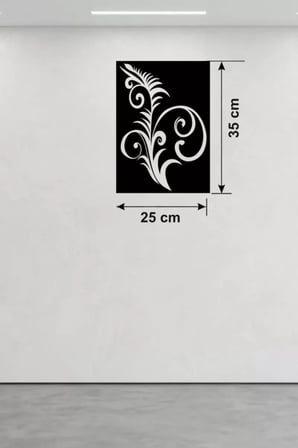 Geleneksel Çiçek Desenli Ahşap Duvar Tablosu - 25x35 cm Lazer Kesim Dekoratif Pano