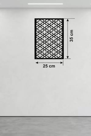 Geometrik Kafes Desenli Ahşap Duvar Tablosu - 25x35 cm Lazer Kesim Dekoratif Pano