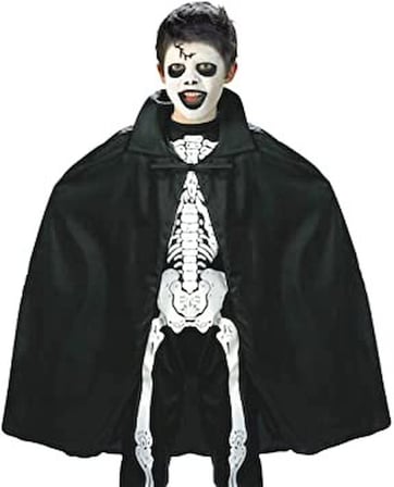 Siyah Renk Yakalı Halloween Pelerini 90 cm